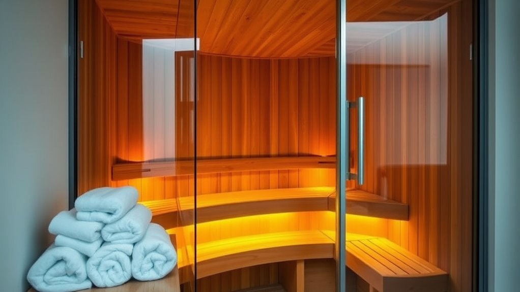 sauna size and features