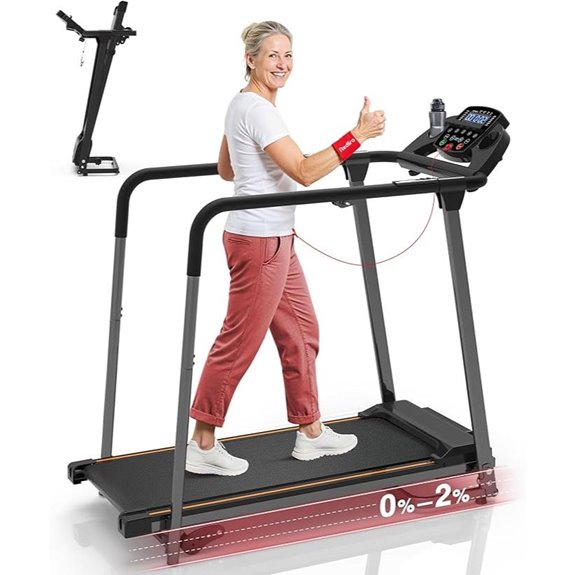 Redliro Senior Folding Treadmill with Handrails and Incline