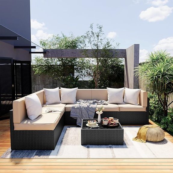 seven piece wicker sectional