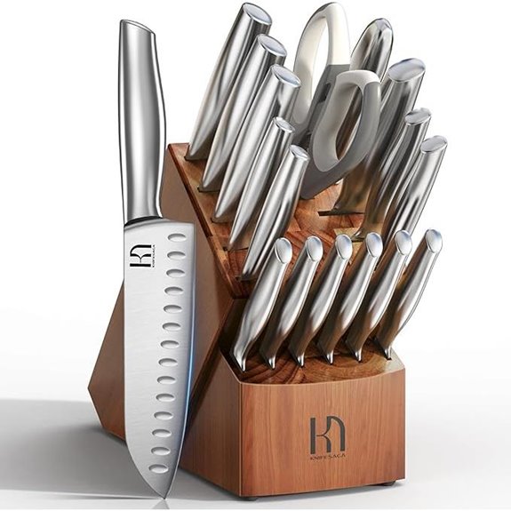Kitchen Knife Set with Block 17 Pcs Razor Sharp