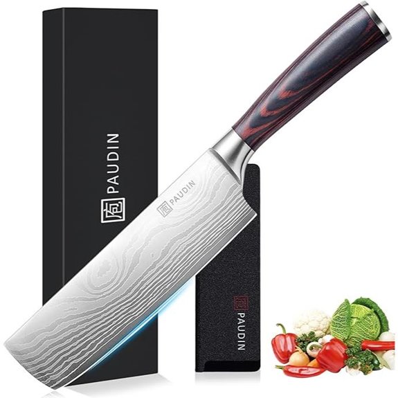 PAUDIN Nakiri Knife - 7 Razor Sharp Kitchen Blade