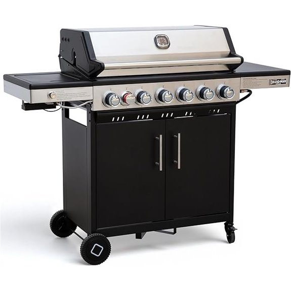 Brand-Man 6-Burner Gas Grill & Griddle Combo