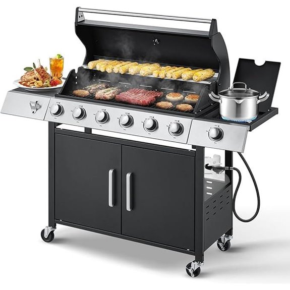 MELLCOM 6-Burner Stainless Steel Propane Gas Grill
