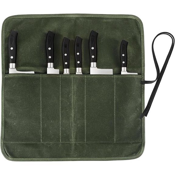 Chef’s Knife Roll Bag with 6 Slots Waxed Canvas