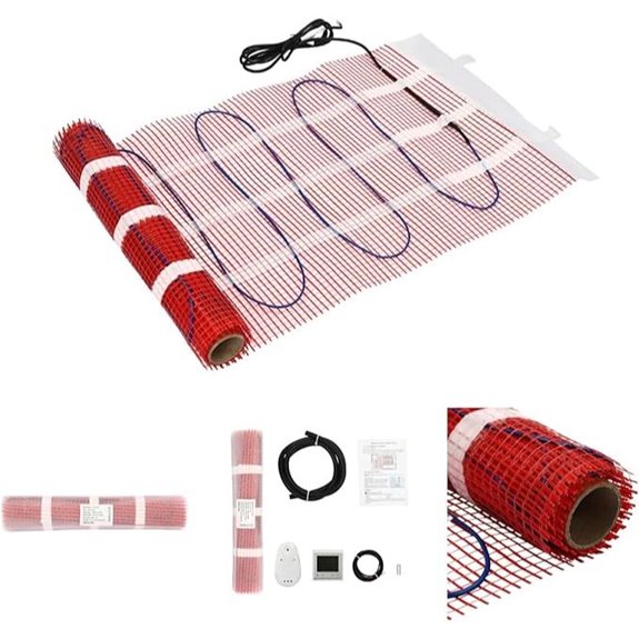 10 Sqft Floor Heating Mat Kit with Monitor and Sensors