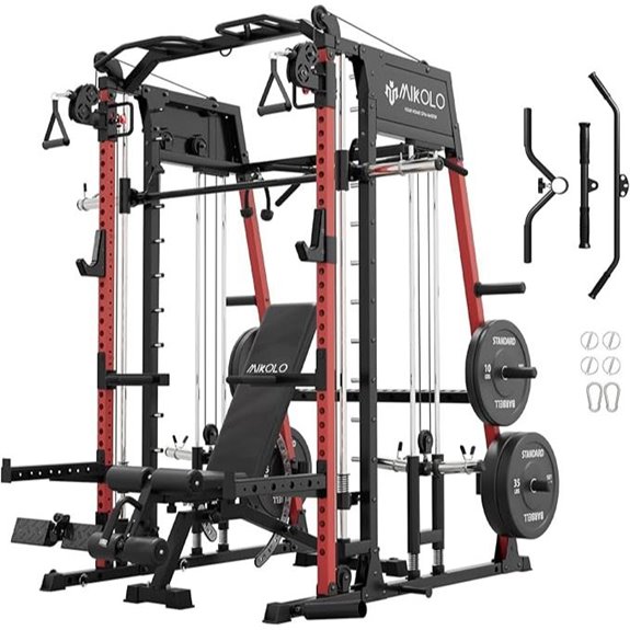 Mikolo Smith Machine with Lat Pull and Cable Crossover