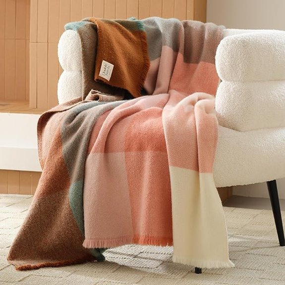 Alpaca Wool Throw Blanket - Soft Warm Decorative