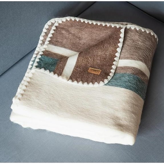 Alpaca Wool Throw Blanket - Soft Lightweight Elegant