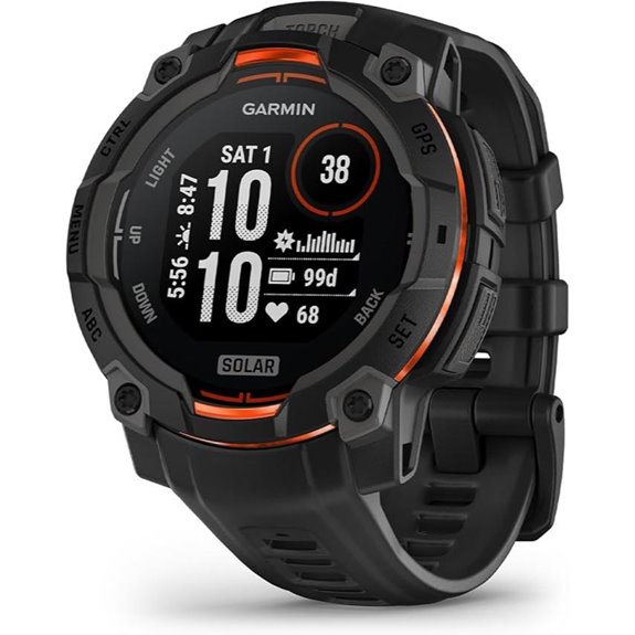 Garmin Instinct 3 Solar GPS Smartwatch with Flashlight