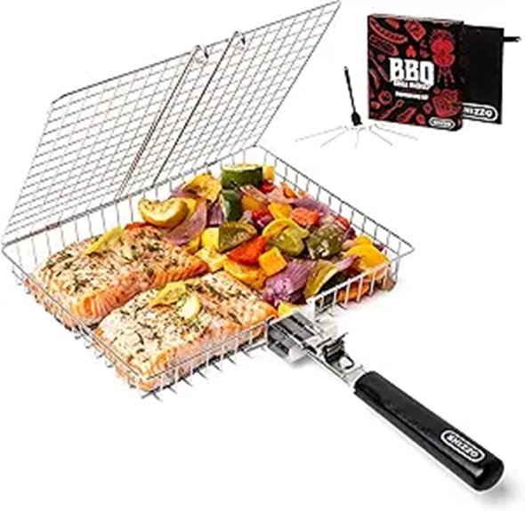 SHIZZO Stainless Steel Grill Basket Set for Outdoors