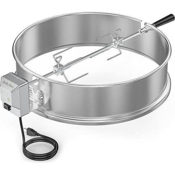 Onlyfire Stainless Steel Rotisserie Ring Kit for Weber Grills