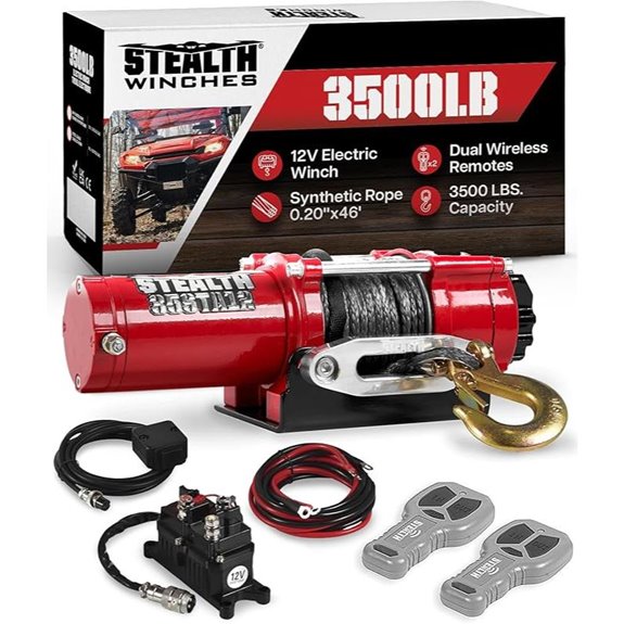 Stealth 3500 lb Electric Winch for Off-Road Vehicles