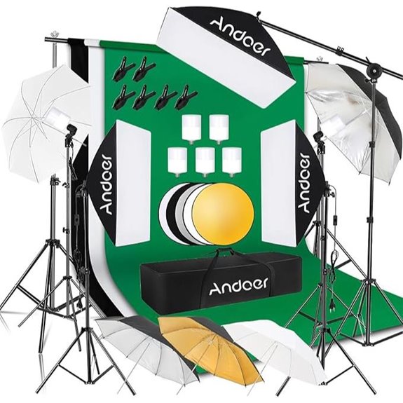 Andoer Studio Lighting Kit with Backdrops and Umbrellas