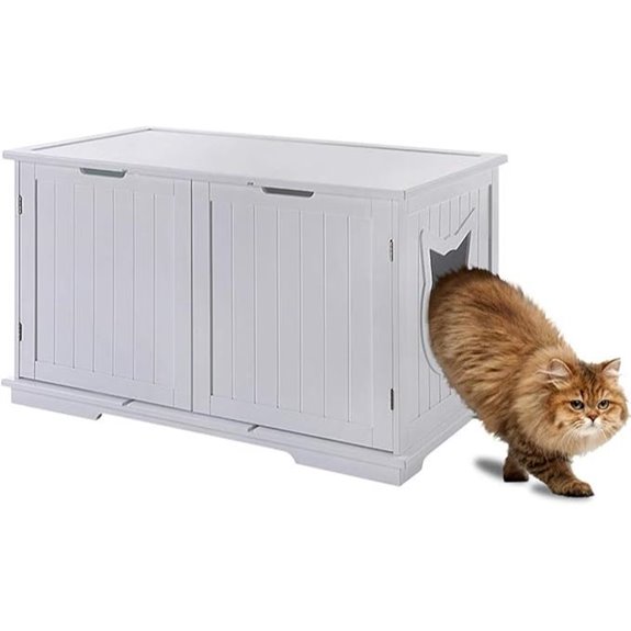 Large Designer Cat Litter Box Storage Bench
