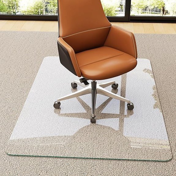 Tempered Glass Office Chair Mat for Carpet