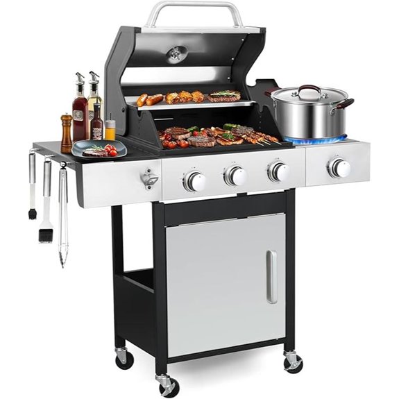 3-Burner Propane Gas Grill with Side Burner