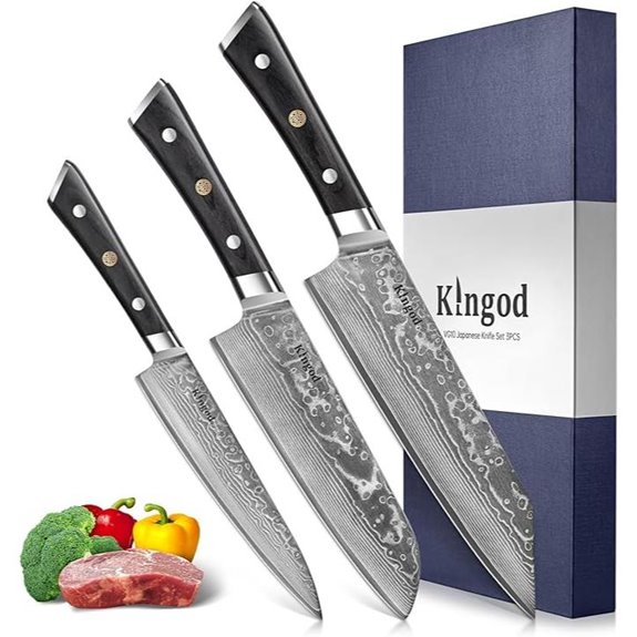 KINGOD 3-Piece Kitchen Knife Set