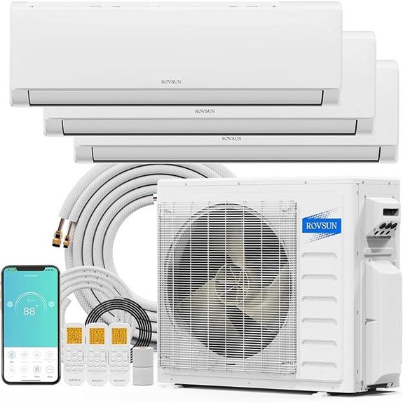 ROVSUN 3-Zone WiFi Mini Split AC/Heat Pump