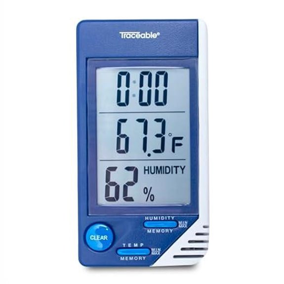 Traceable AO-90080-06 Thermometer with Clock & Humidity