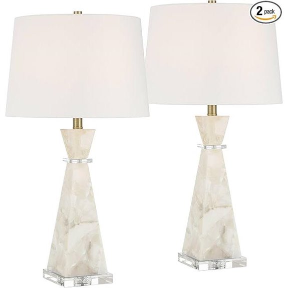 Possini Euro Marcy Alabaster Table Lamp Set (2)