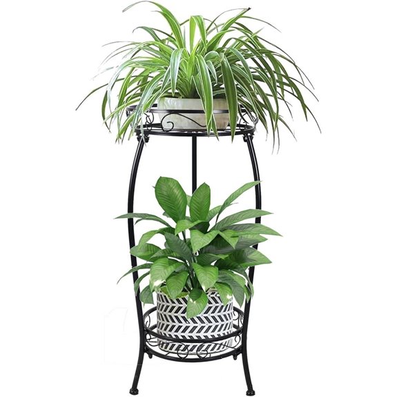 MOCORY 2-Tier Metal Plant Stand for Indoor Outdoor