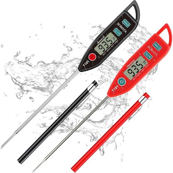 BOMATA 2 Pack Waterproof Instant Read Meat Thermometer