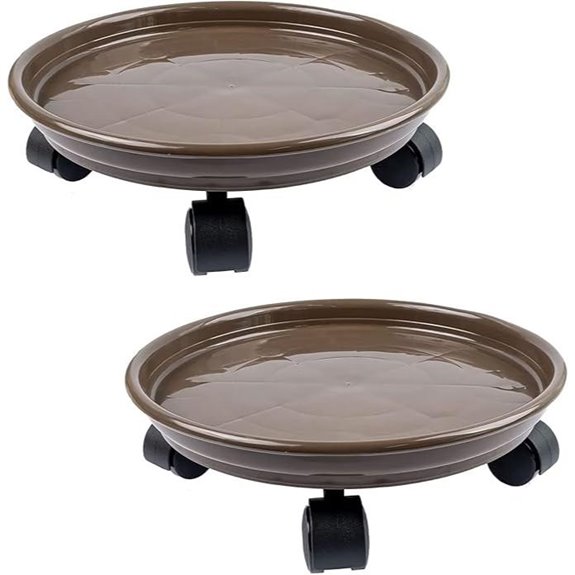 2-Pack Plant Caddy with Wheels for Pots