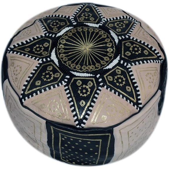 Moroccan Leather Pouf Ottoman Footrest (Unstuffed)