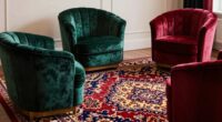 velvet chairs for persian rugs