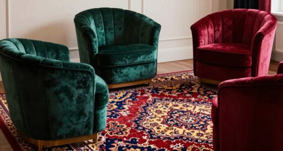 velvet chairs for persian rugs