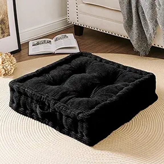Wellsin Square Floor Pillow with Velvet Cover