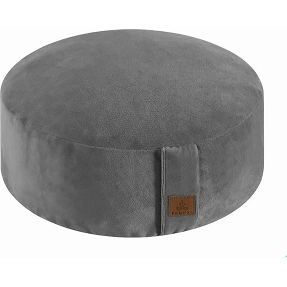 Round Velvet Meditation Pillow with Removable Cover