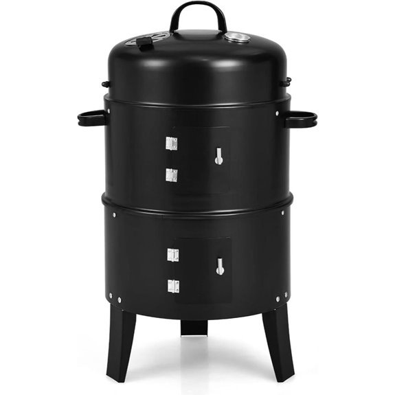 HAPPYGRILL 3-in-1 Charcoal Smoker Grill