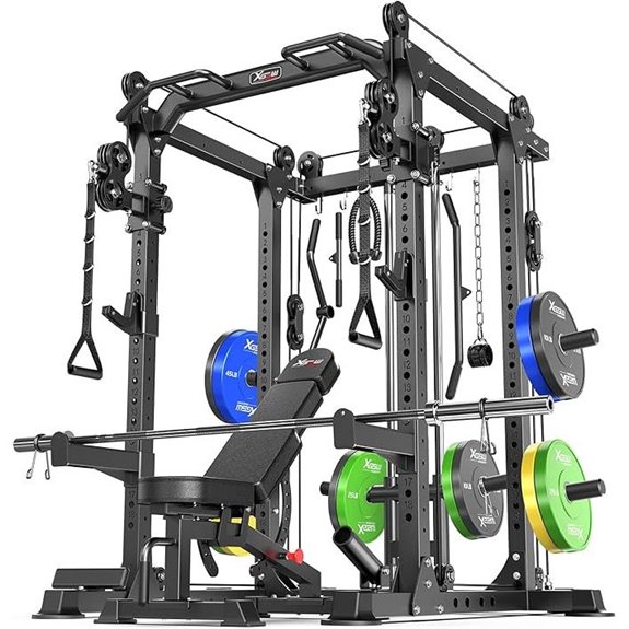 Multi-Function Power Rack with Cables and Attachments