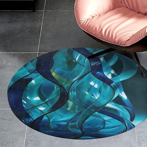 Non-Slip Washable Blue Area Rug for Indoor Use