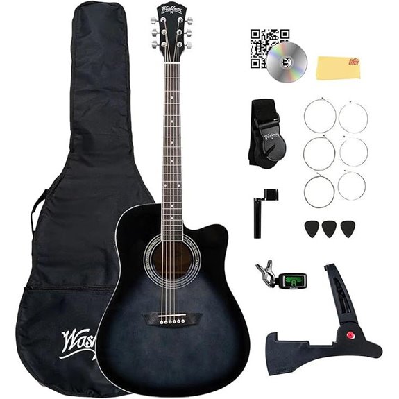Washburn WA90CE Acoustic-Electric Guitar Kit with Accessories