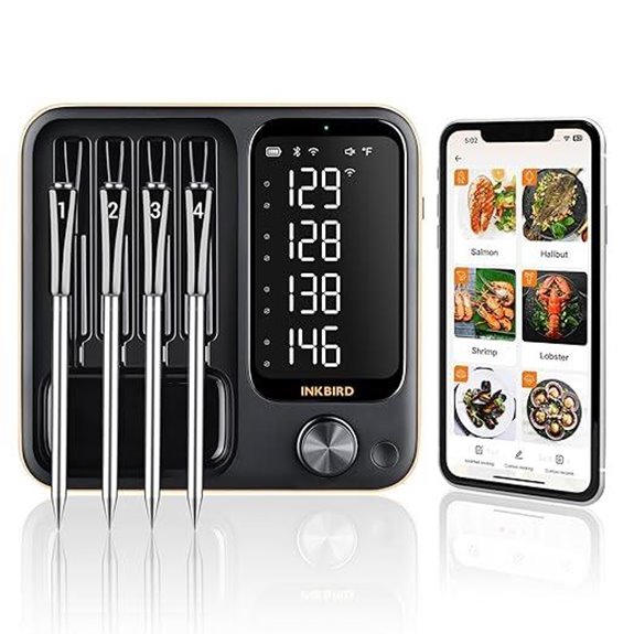 4-Probe WiFi Meat Thermometer with LCD and Waterproof
