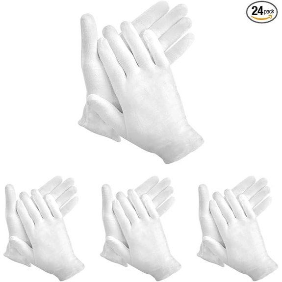 48Pcs White Cotton Gloves for Inspection and Service