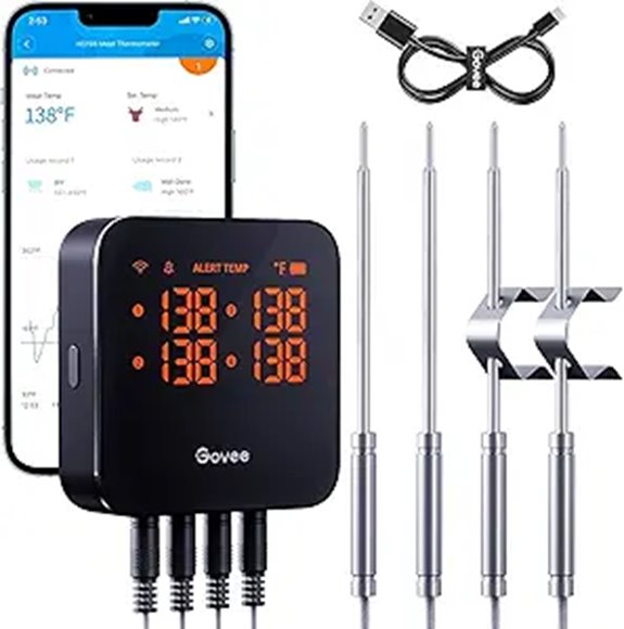wifi enabled four probe thermometer