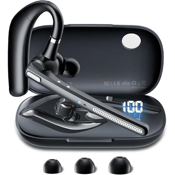 Bluetooth Headset V5.3 with Charging Case and Noise Canceling