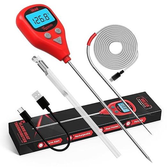 Rechargeable Digital Meat Thermometer with External Probe