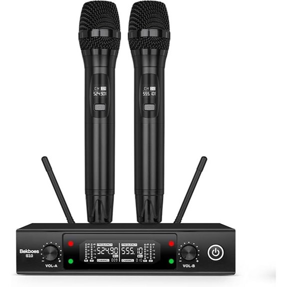 Dual Wireless Microphone System for Karaoke & Events