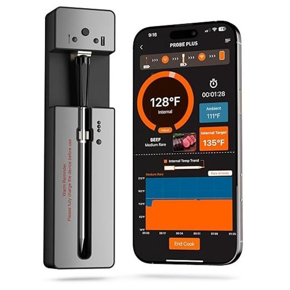 Upgraded Smart Bluetooth Meat Thermometer with 6 Sensors