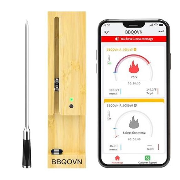 Bluetooth Meat Thermometer with Ultra-Thin Probe