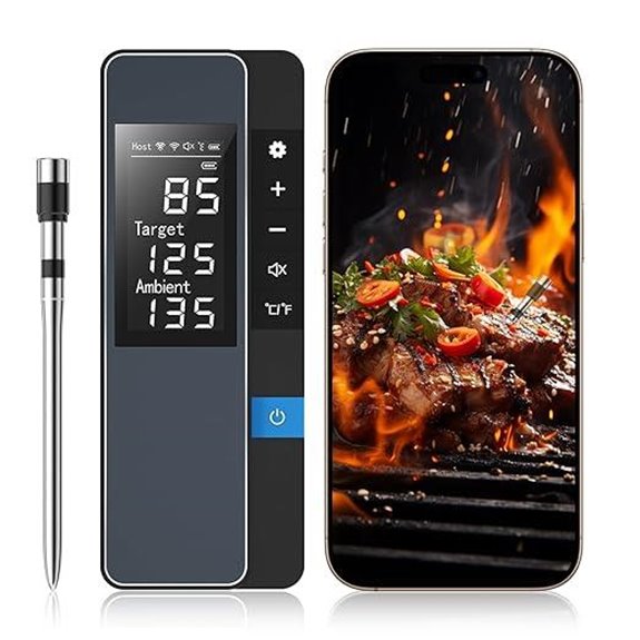 Smart Bluetooth Meat Thermometer with App and Waterproofing