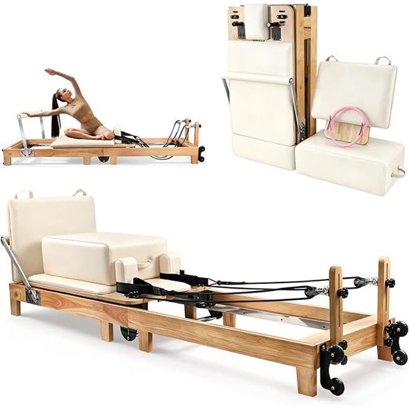 wooden pilates reformer equipment