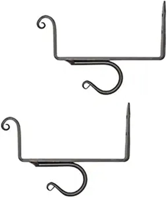 Saving Shepherd Wrought Iron Curtain & Shelf Bracket Set