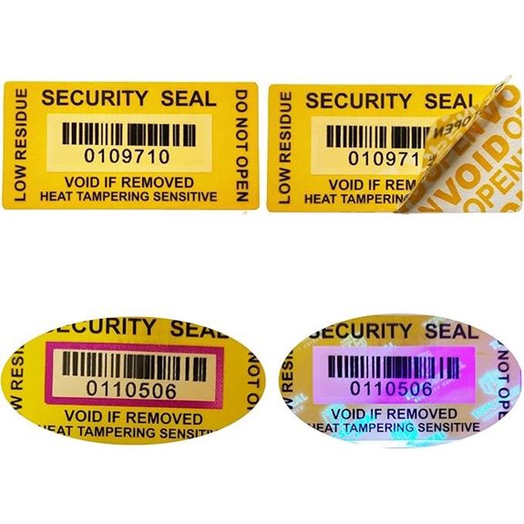 yellow fluorescent tamper labels