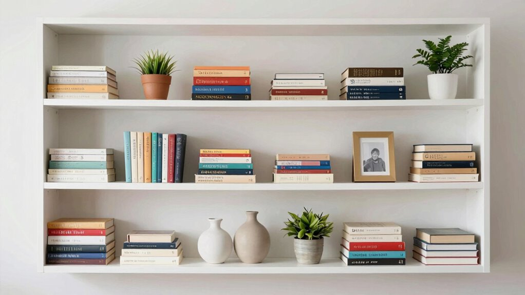 balanced clutter free shelving