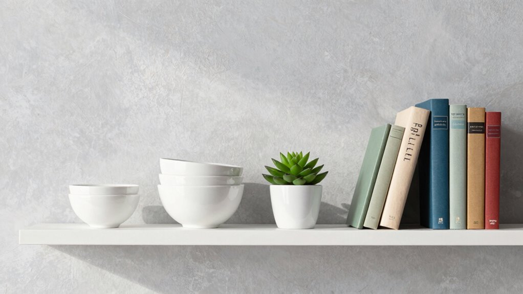 balanced thoughtful shelf styling